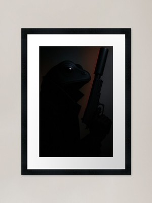 Silent Frog Itman inspiriert Design gerahmtes Wandbild Poster Leinwanddruck Bild