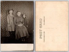 RPPC Edwardian Girls High Collar Day Dress Photo Postcard