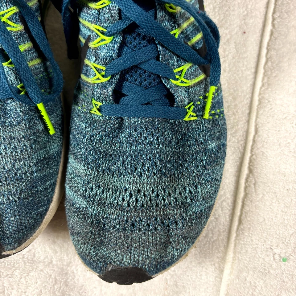 Nike Zoom Flyknit Streak 835994-400 Hombres EE. UU. 9.5 Zapatos Azul Negro Verde Tenis Foto 3 de 4