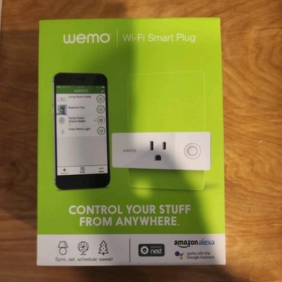 WeMo WiFi Enabled Mini Smart Plug - White (F7C063) Compatible With Nest, Alexa