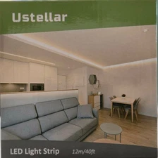 ustellar White LED Strip Lights, 40ft Dimmable Bright 24V Led Tape Light
