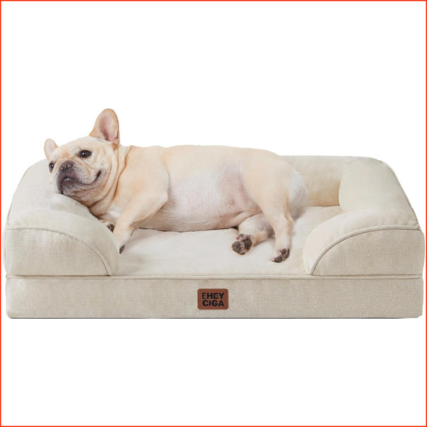 Hundebett OrthopäDisch Memory Foam Waschbar 76X51Cm Wasserdicht Beige Hunde-image