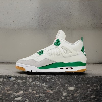 Nike SB Air Jordan 4 Pine Green White Green Gum Low Top Men's Sneakers Size 7.5