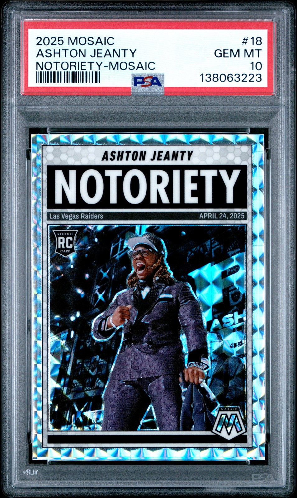 Ashton Jeanty Panini Mosaic Notoriety #18 Base