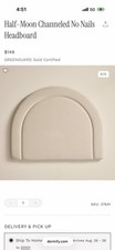 Dormify/William Sonoma Half moon Channeled Headboard - Ivory