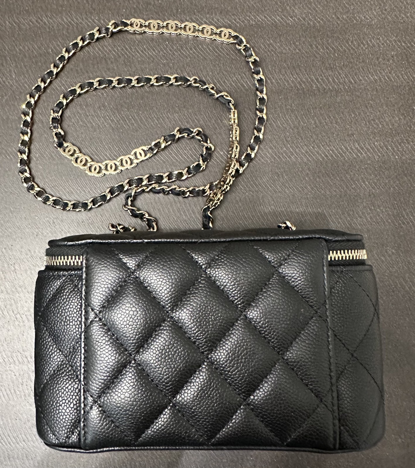 CHANEL Rectangular Vanity On Chain Black Caviar G… - image 2