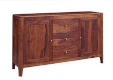 Sideboard BROOKLYN Kommode Anrichte Sheesham walnuss geölt 146 x 40 x 86cm #22