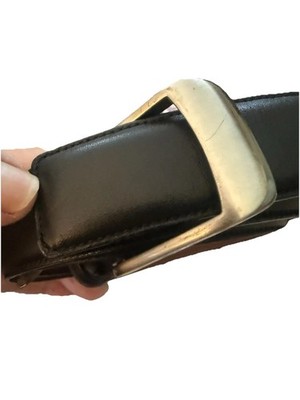 Perry Ellis Portfolio Black 1  34  Waist Full Grain Cowhide