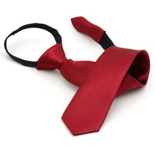 Kids School Necktie Solid Color Lazy Tie Student Uniform Cravat 38cm Red White