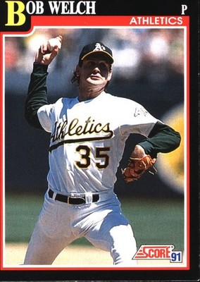 1991 Score Bob Welch #311 Oakland Athletics FREE SHIPPING