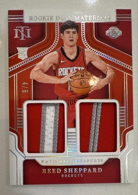 Reed Sheppard 2024-25 National Treasures Rookie Dual Patch /8 RDM-RSH Rockets RC