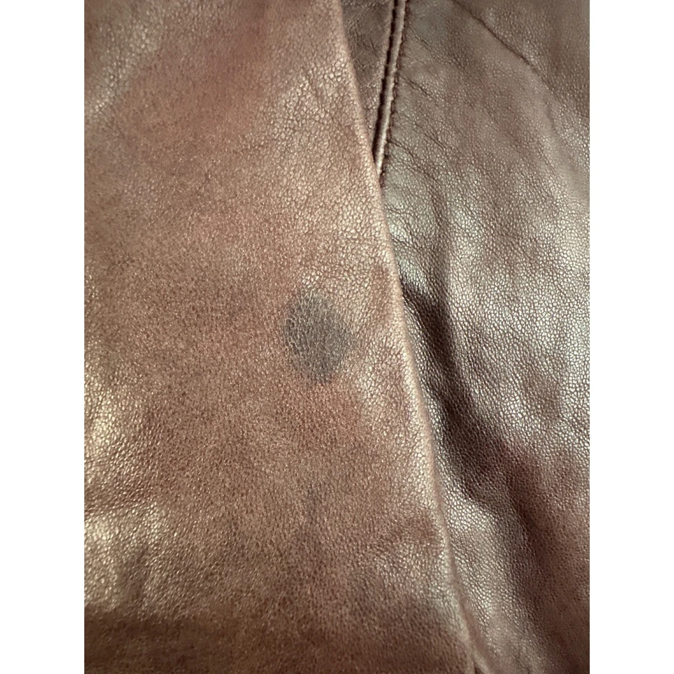 Chaqueta de cuero para mujer Bod & Christensen borgoña motociclista cremallera talla pequeña S Foto 3 de 4