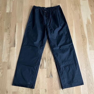 RedHead Rain Pants Men s Size Large Black Vintage Nylon Drawstring Zip Ankle