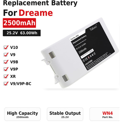 25.2V 2500mAh WN4 Battery For Dreame V10 V9 V9B V9P XR Xiaomi 1C Vacuum