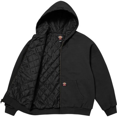 Supreme x Dickies Quilted Zip Up ブラック Supreme Dickies Quilted Lined Zip Up Hooded Sweatshirt Black | eBay UK