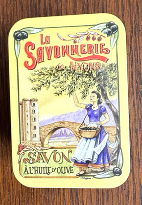 LA SAVONNERIE DE NYONS-PERFUMED SOAP VERVAIN+ FRENCH TIN/SOAP BOX-MADE IN FRANCE