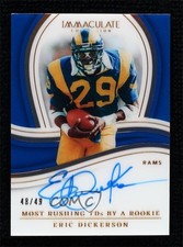 2023 Panini Immaculate Records 48/49 Eric Dickerson #IR-EDI Auto HOF 0c3