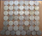 $25 Circulated 1941 Walking Liberty Half Dollars ~ 50 Coins ~ Free Shipping