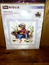 Riolis Zweigart Cross Stitch Kit, Let's Go Fishing, By Anna Korol, NIP, #1470
