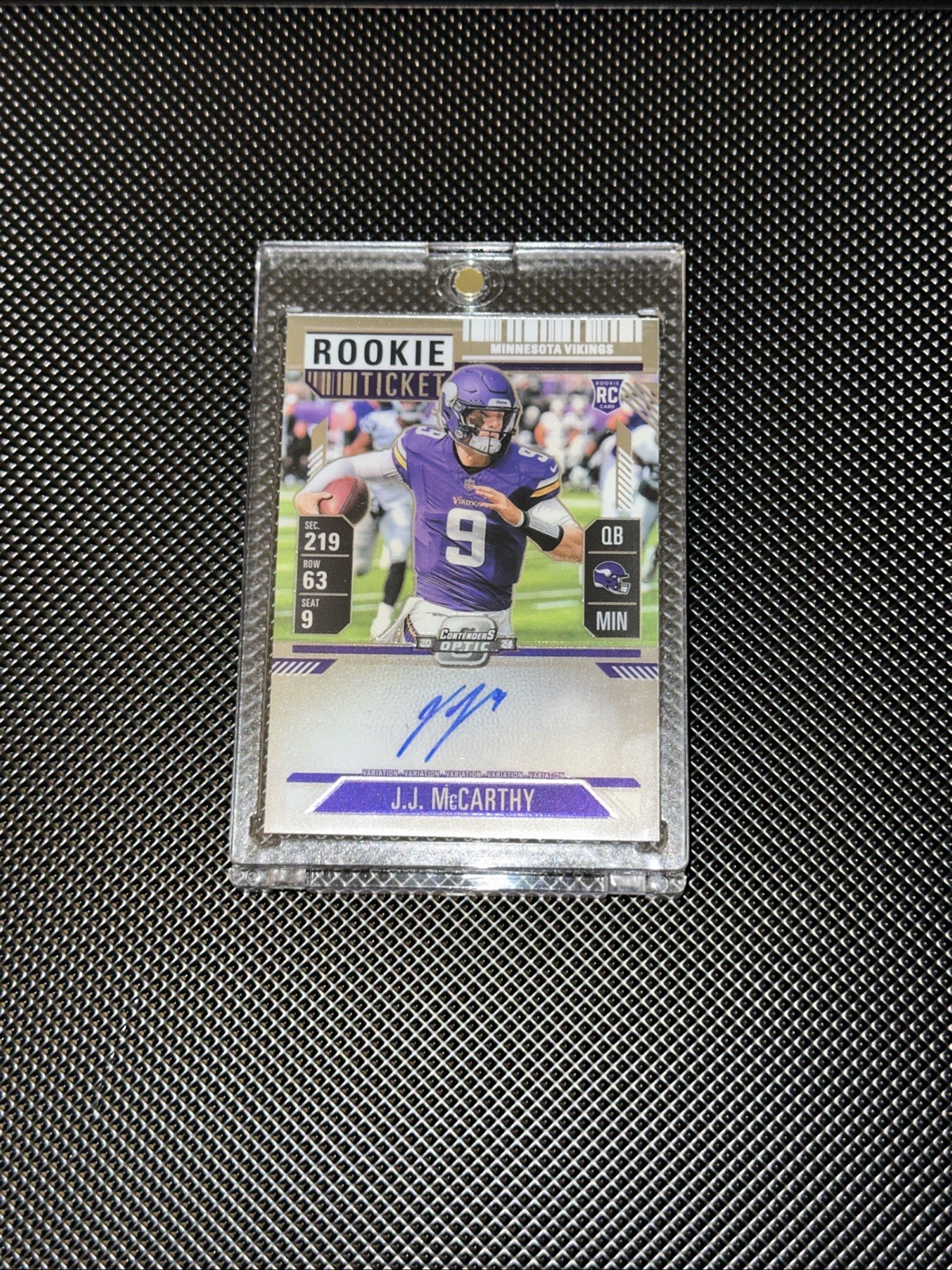 2024 Contenders Optic J.J. McCarthy Rookie Ticket RPS Auto Variation RC VAR #101