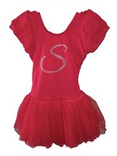Girls Custom Letter S Rhinestone Ballet Leotard/Dance Tutu Size 3T/4T NWOT
