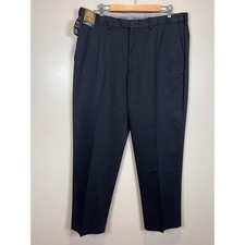 NWT Haggar Iron Free Premium Khaki Pants Mens 40x32 Black Classic Fit Stretch