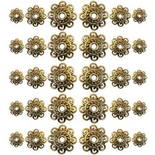 300 Pcs Jewelry Bead Caps Flower Alloy Spacer Beads for DIY Craft