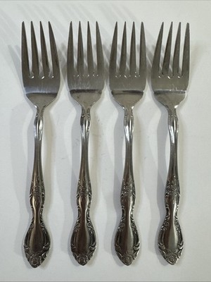 Set of 4 Reed & Barton Rebacraft CANDACE-ANDREA Salad Dessert Forks Stainless