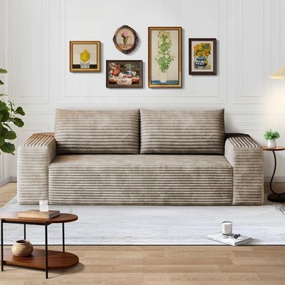 71'' Comfy 2 Seater Deep Seat Couches Cloud Loveseat Sofa Corduroy Boneless Couch