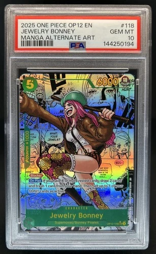 2025 One Piece Jewelry Bonney Manga Art SSP #OP12-118 PSA 10