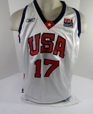 2003-04 Team USA Basketball #17 Game Issued White Jersey 22 DP55794