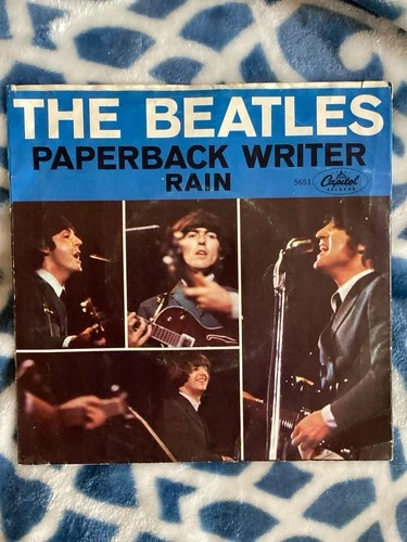 BEATLES PICTURE SLEEVE + 45 CAPITOL 5651 PAPERBACK WRITER / RAIN