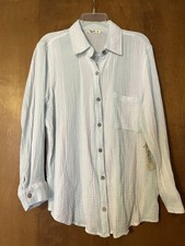 NWT Ron John Surf Shop Lightweight Long Sleeves Button Down Shirt Women's,Size M