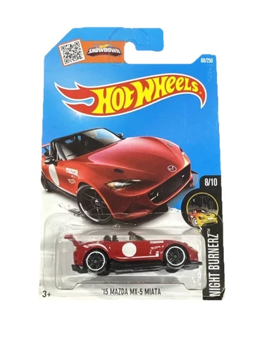 Hot Wheels 2015 Red MAZDA MX-5 MIATA Night Burnerz Series Spoiler Variant