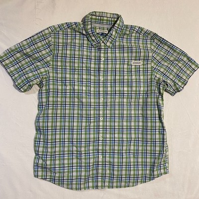 Magellan Button Down Shirt Mens XL Multicolor Plaid Loose Fit Short Sleeve