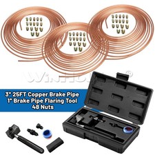 2x 25ft Copper Pipe Hose 3/16'' Fittings Tubing Kit And Brake Pipe Flaring Tool