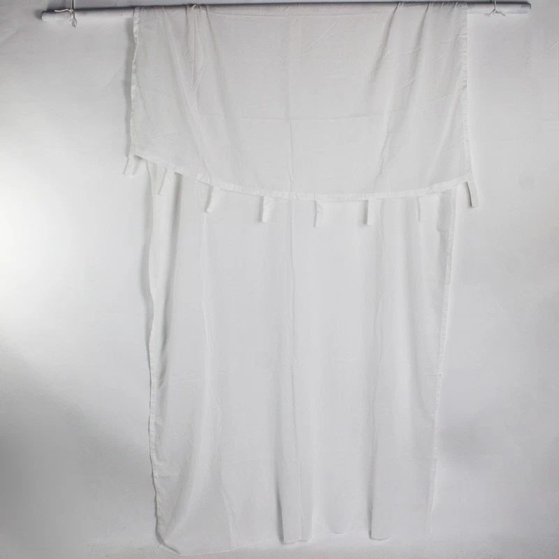 Set Of 2 Matching Ikea Sheer Solid White Panel Curtains 55" x 113.5" W/ Tab Top - Image 3 of 4