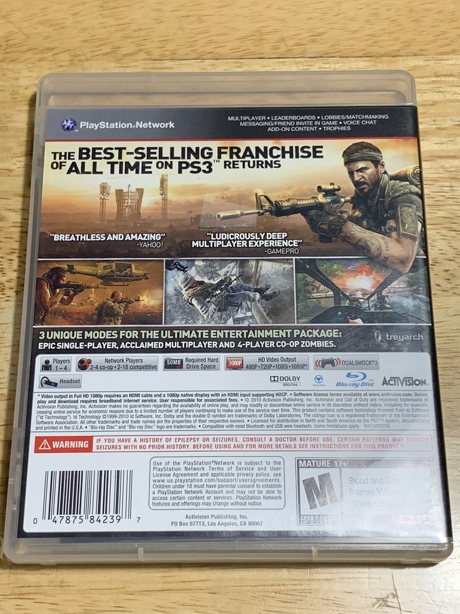 Call of Duty Black Ops 1 COD (Sony PlayStation 3, PS3 2010) | eBay
