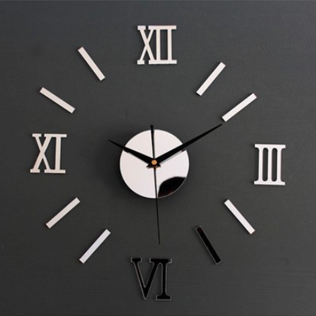 Luxury 3D Digital Wall Clock Mirror Sticker Art Decor Acrylic Home Office Clock