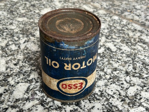 RARE OLD GENUINE VINTAGE ESSO MOTOR OIL (HEAVY DUTY) ADV. TIN OIL CAN POT - Picture 12 of 12