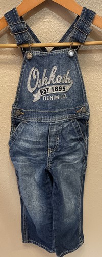 Toddler Bib Overalls Osh Kosh B'gosh Denim Jean Size 2T USA Made Unisex