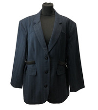 Maeve Anthropologie Navy Pinstripe Buckle Detail Women’s Blazer, Size L, New