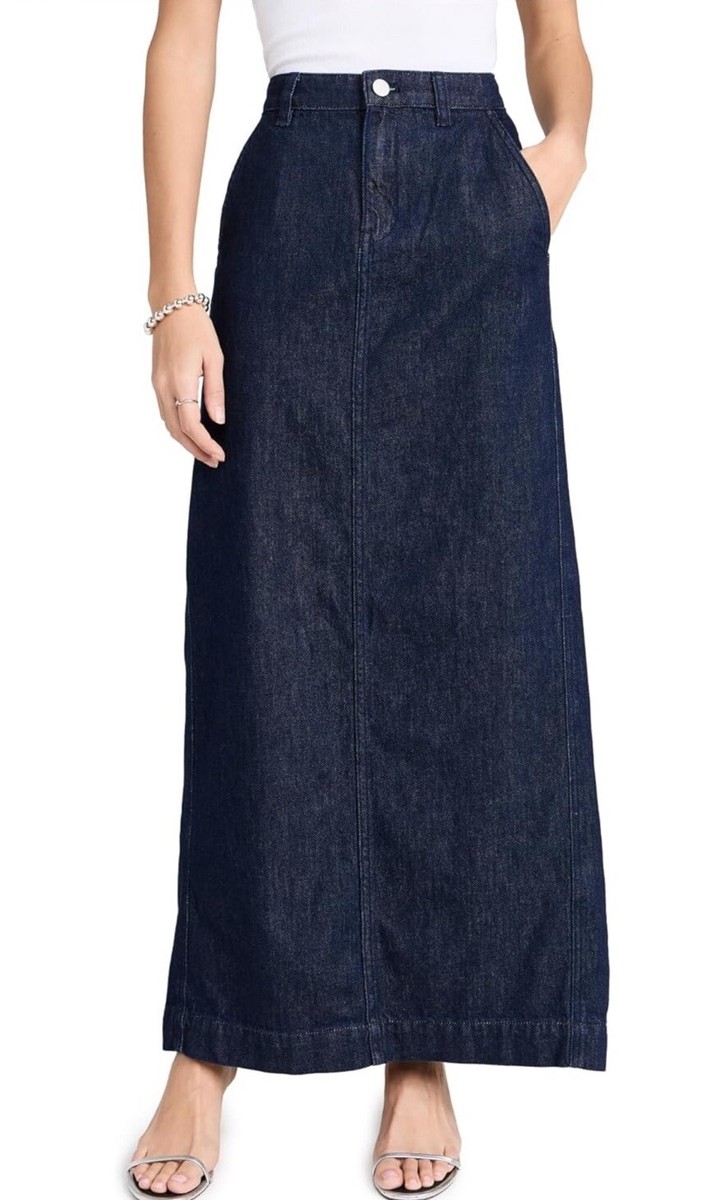 でーこ Theory Maxi Trousr Denim Skirt Sz 26 Small NWT $295 | eBay
