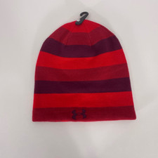 NWOT Under Armour Red Purple Striped Winter Hat