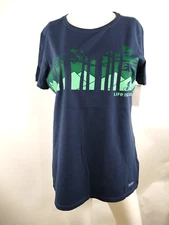 Life is Good Women S/S Crusher Lite Tee Ride In The Woods Blue Medium 73009