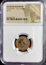 152BC-145BC Ancient Greek Seleucid Kingdom NGC Certified Coin Alexander I Nice