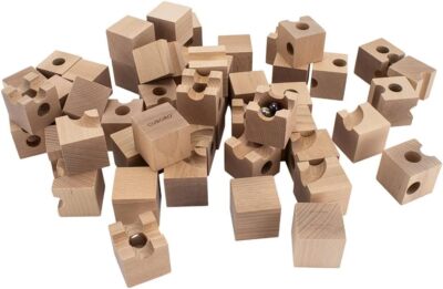 Cuboro Standard 50 Wooden Marble Run Block Set 50 Cubes Large