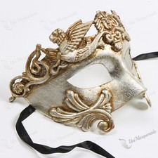Greek Roman Egyptian Warrior Venetian Costume Masquerade Ball Party Mask Silver
