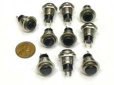 10 x Black small N/O Momentary 12mm push button Switch round 12v on off