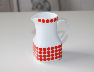 Milchkännchen Sahnekännchen Polka Dots, Punkte rot weiß Thun TK  Czechoslovakia